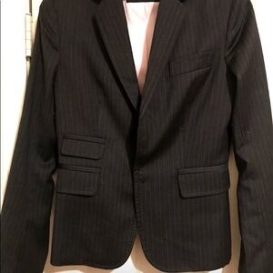 DSQUARED WOMEN BLAZER PINSTRIPE GRAY WHITE SIZE 42